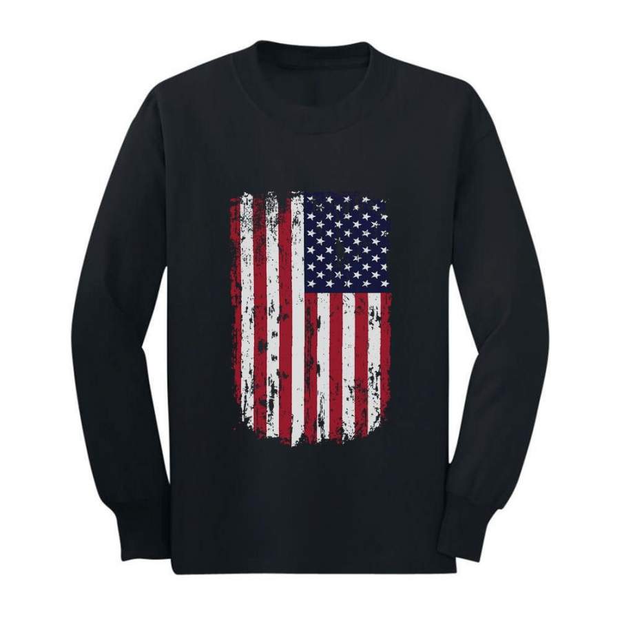 USA Vintage Flag 4th of July Patriotic Toddler/Kids Long sleeve T-Shirt