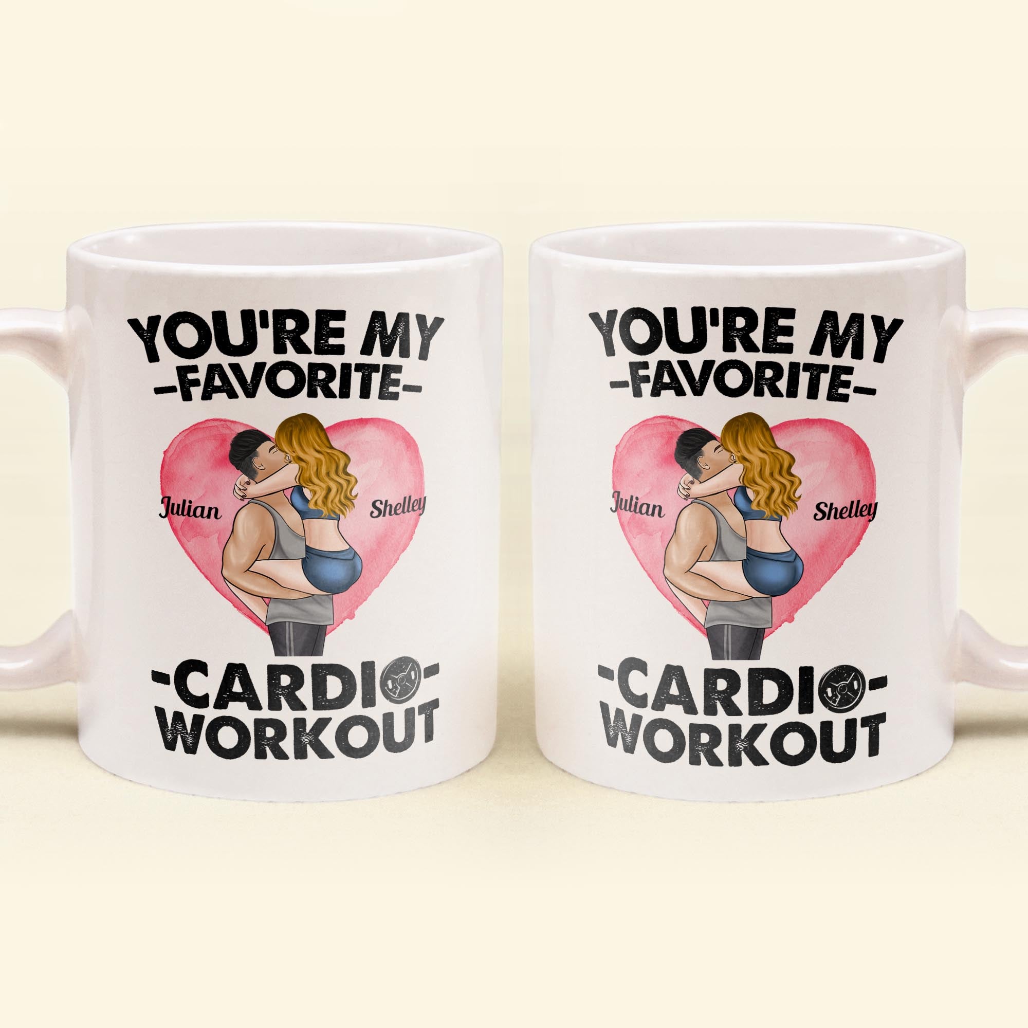 You’Re My Favorite Cardio Workout – Personalized Mug – Anniversary, Valentine’S Day Gift For Gym Couple, Lover Husband, Wife