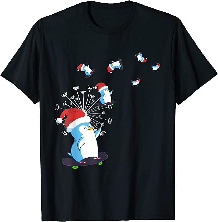 Merry Christmas Dandelion Xmas Zoo Animal Bird Penguin T-Shirt