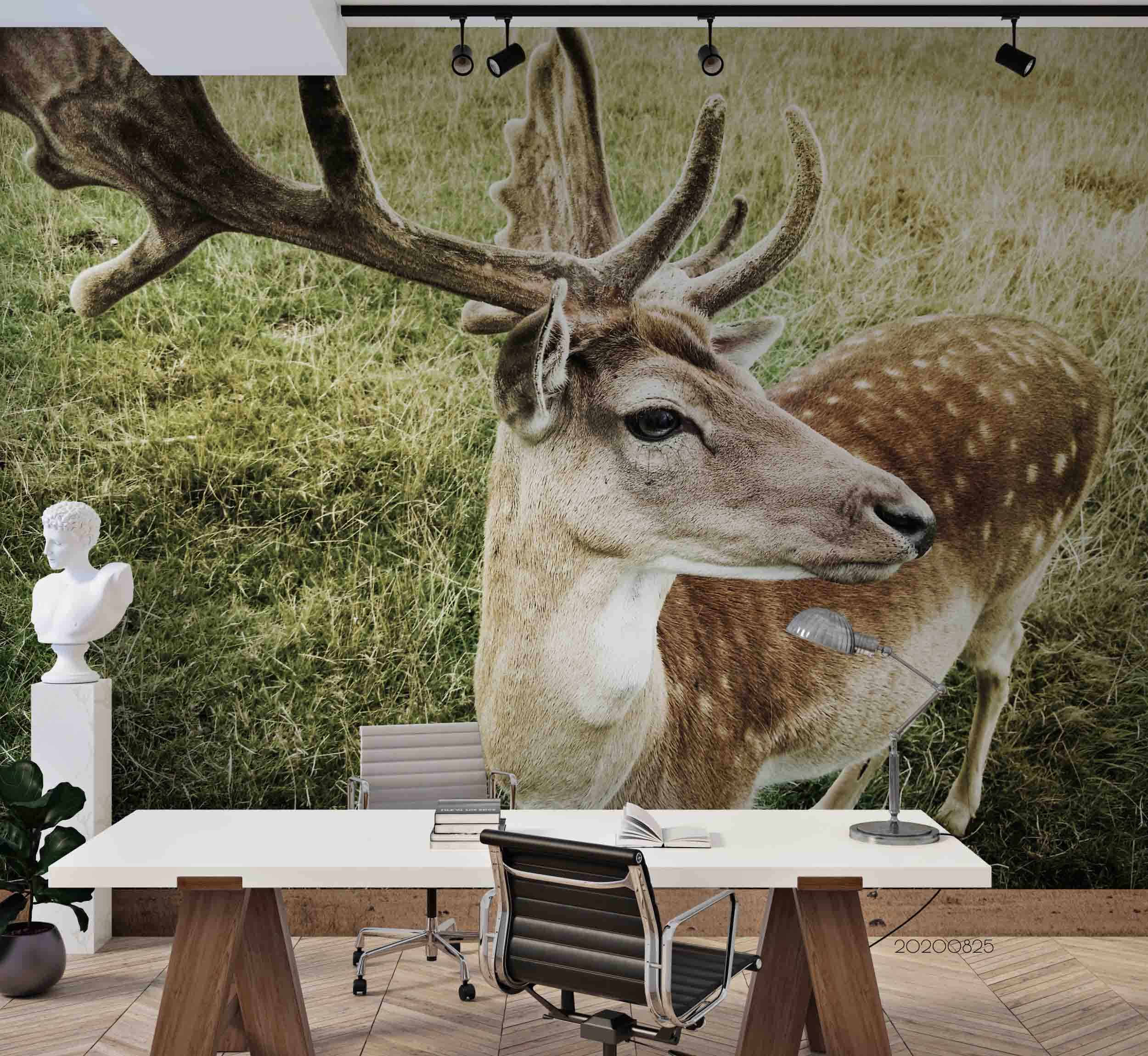 3D Meadow Animal Sika Deer Wall Mural Wallpaper Lqh 96