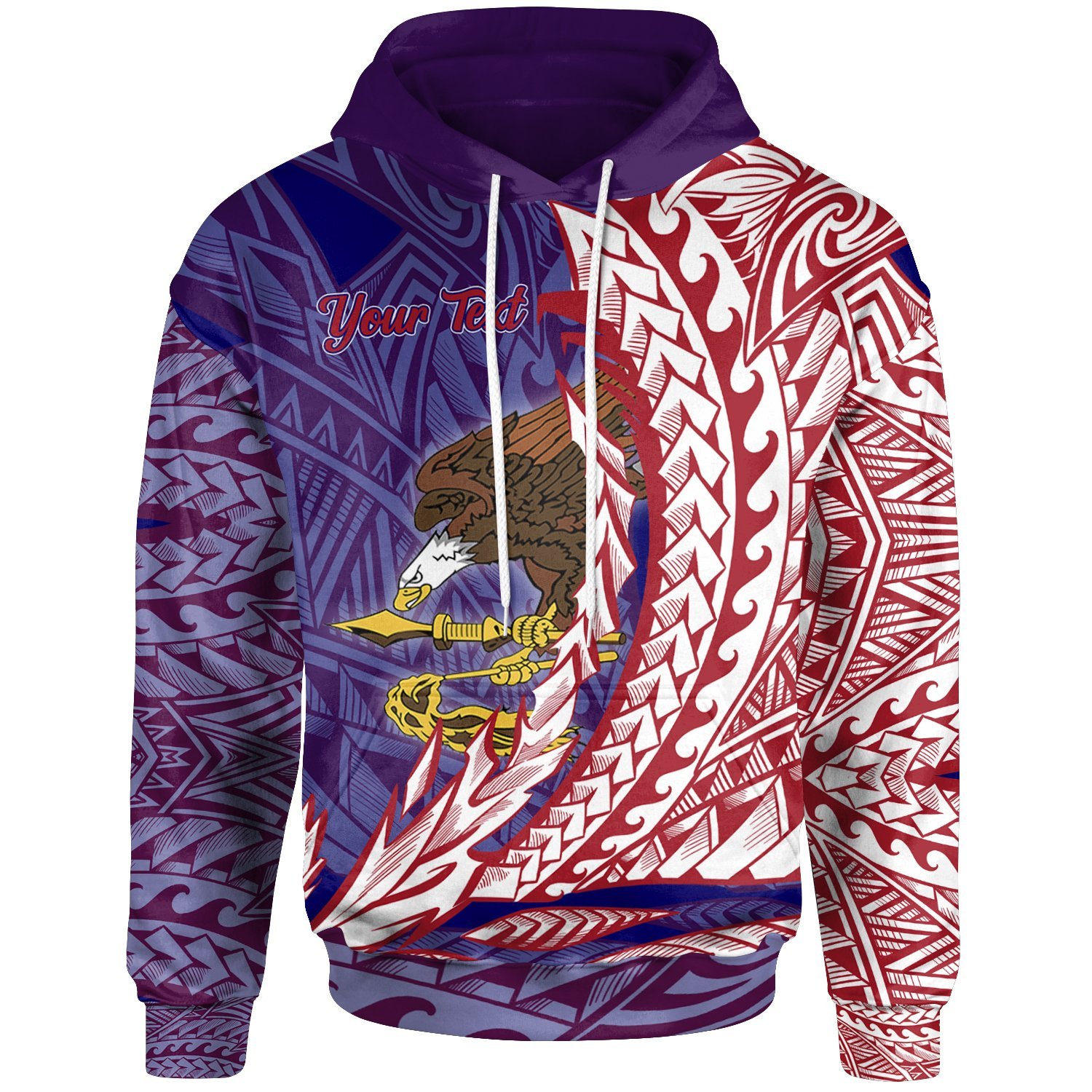 American Samoa Hoodie – Custom Wings Style – Pacific Print Hoodie