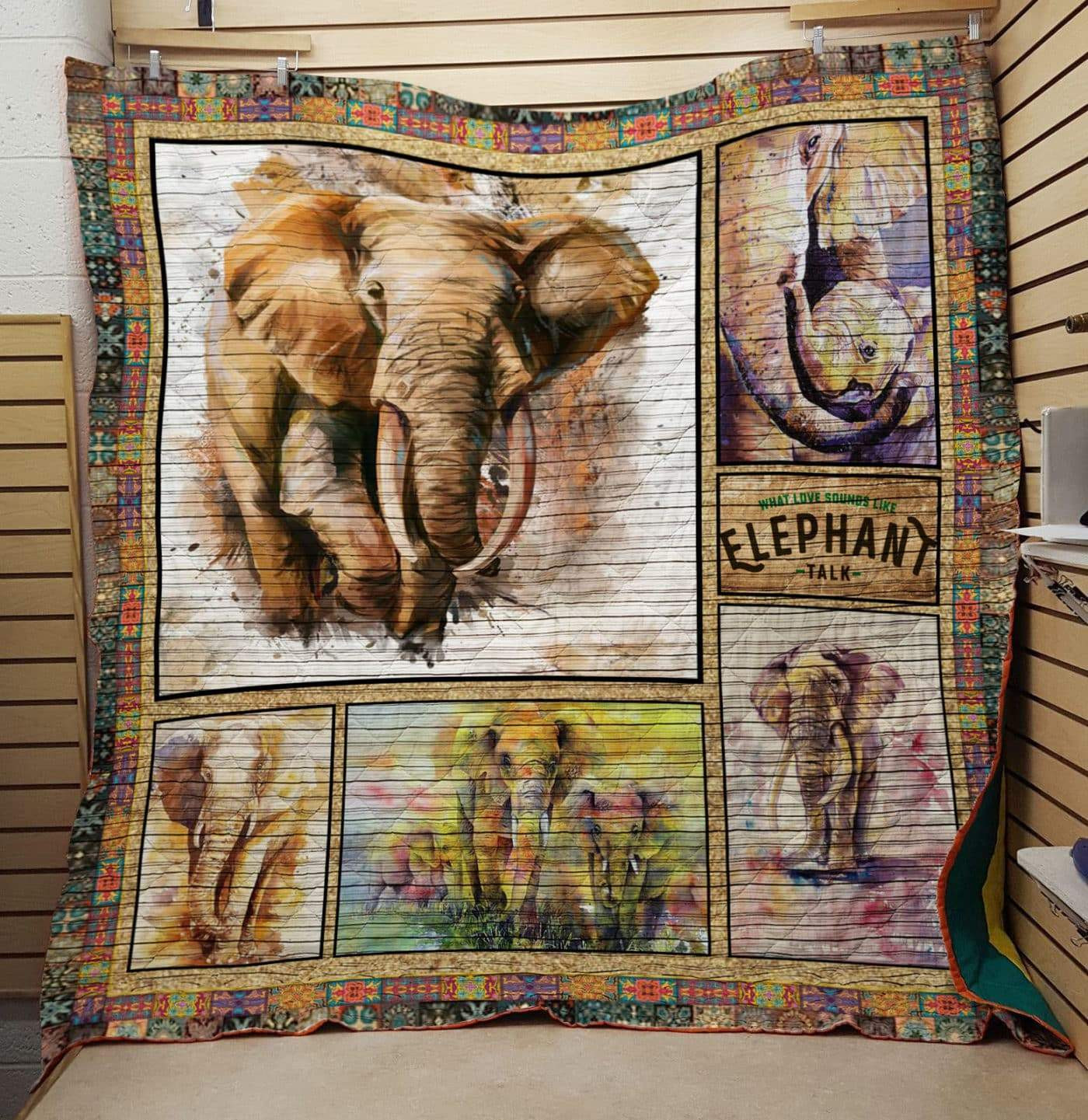 Elephant Walking Toward Quilt Blanket Great Customized Blanket Gifts For Birthday Christmas Thanksgiving Anniversary