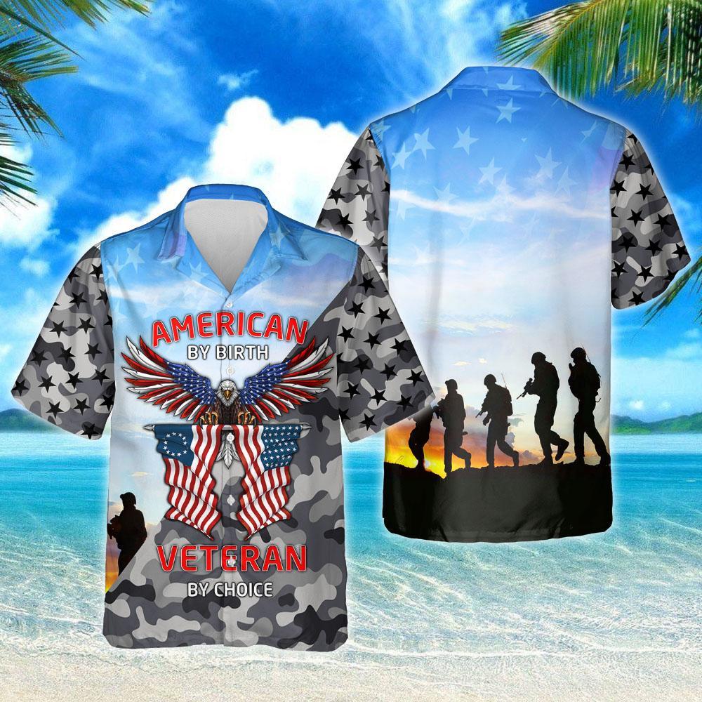 American By Birth Veteran By Choice Hawaiian Shirt – For Men And Women