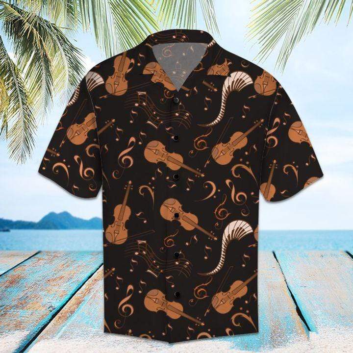 Music Love Pattern Amazing Violin Hawaii Aloha Shirts Ha65440