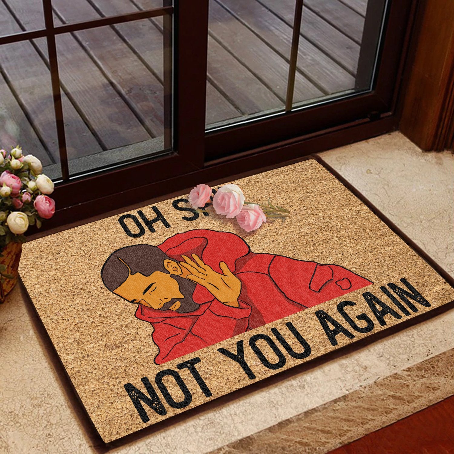 Oh Sh Not You Again Coir Pattern All Over Printing Doormat Pre2116