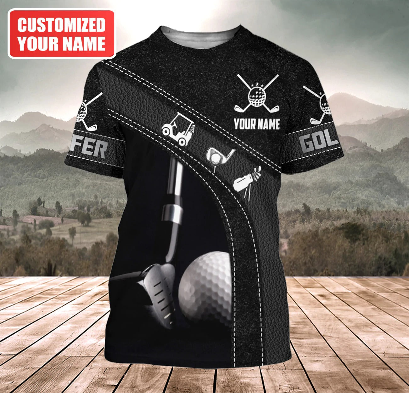 3D All Over Print Golf Tshirt, Black Shirt For Golf Lover, Golf Team Uniform