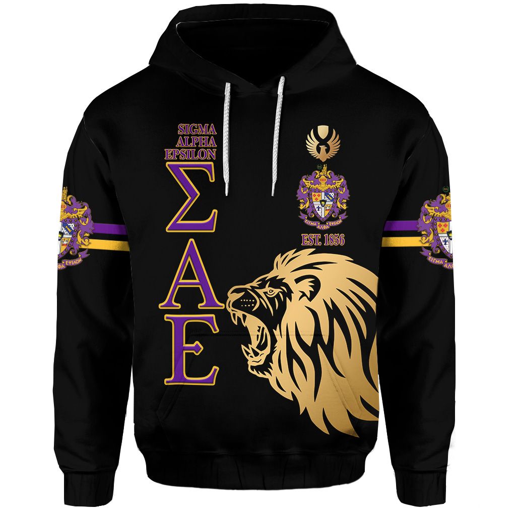 Sigma Alpha Epsilon Sae Hoodie Simple Style – Black Lion Ver Lt8