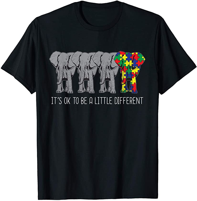 Funny Autism Awareness Elephant Lovers Gift Men Women Kids T-Shirt