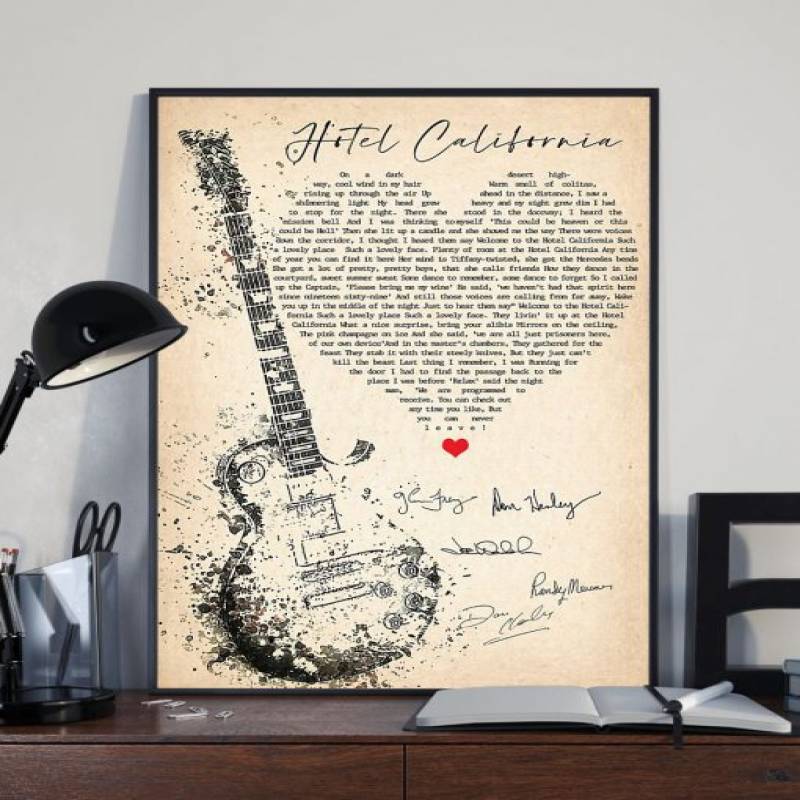 Eagles Hotel California Lyrics Poster Poster Art Design Eagles Hotel California Lyrics Poster Poster Art Design