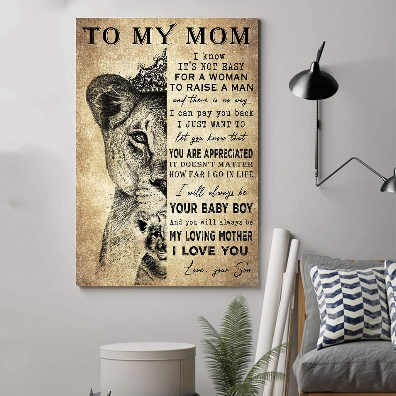 Lion Poster- Son to Mom – My Loving Mother – MrDad Store