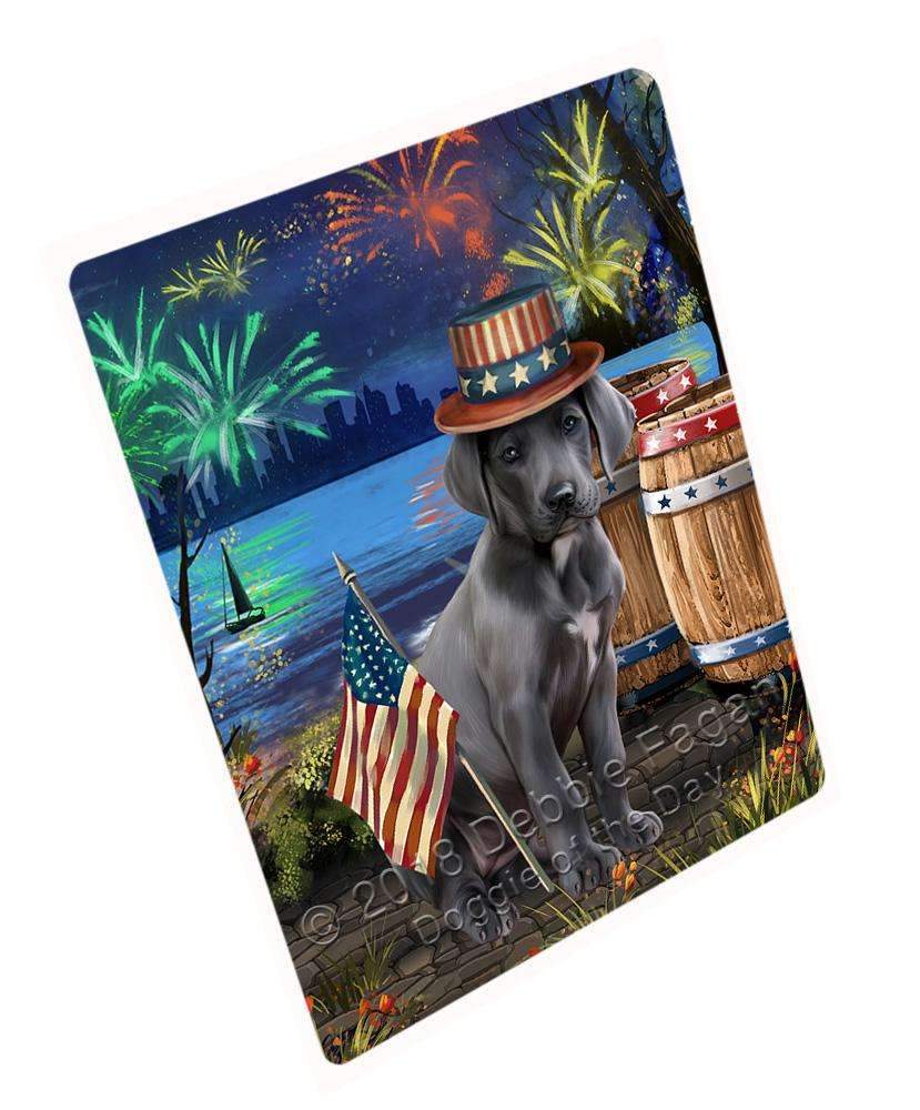 4Th Of July Independence Day Fireworks Great Dane Dog At The Lake Blanket Blnkt74838