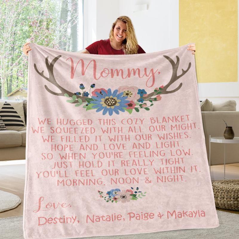 You’Ll Feel Love Within It Custom Text Children Name Printed For Mommy Fleece Blanket