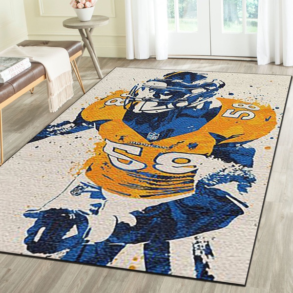 Denver Broncos Rug, Football Team Living Room Bedroom Carpet, Man Cave Floor Mat