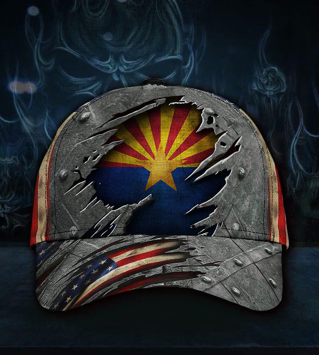 Arizona State Flag Hat 3D Printed U.S Flag Vintage Cap Arizona Flag Hat Patriotic Gift For Him 2