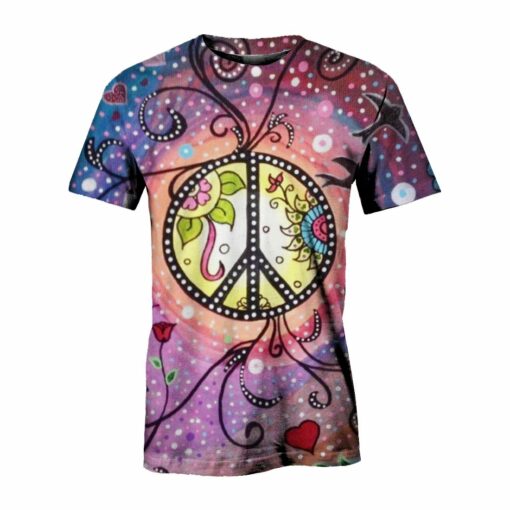 Hippie Peace Fashion Style 3D All Over Printed Shirts For Men And Women, Gift For Hippie Lover, Hippie Soul