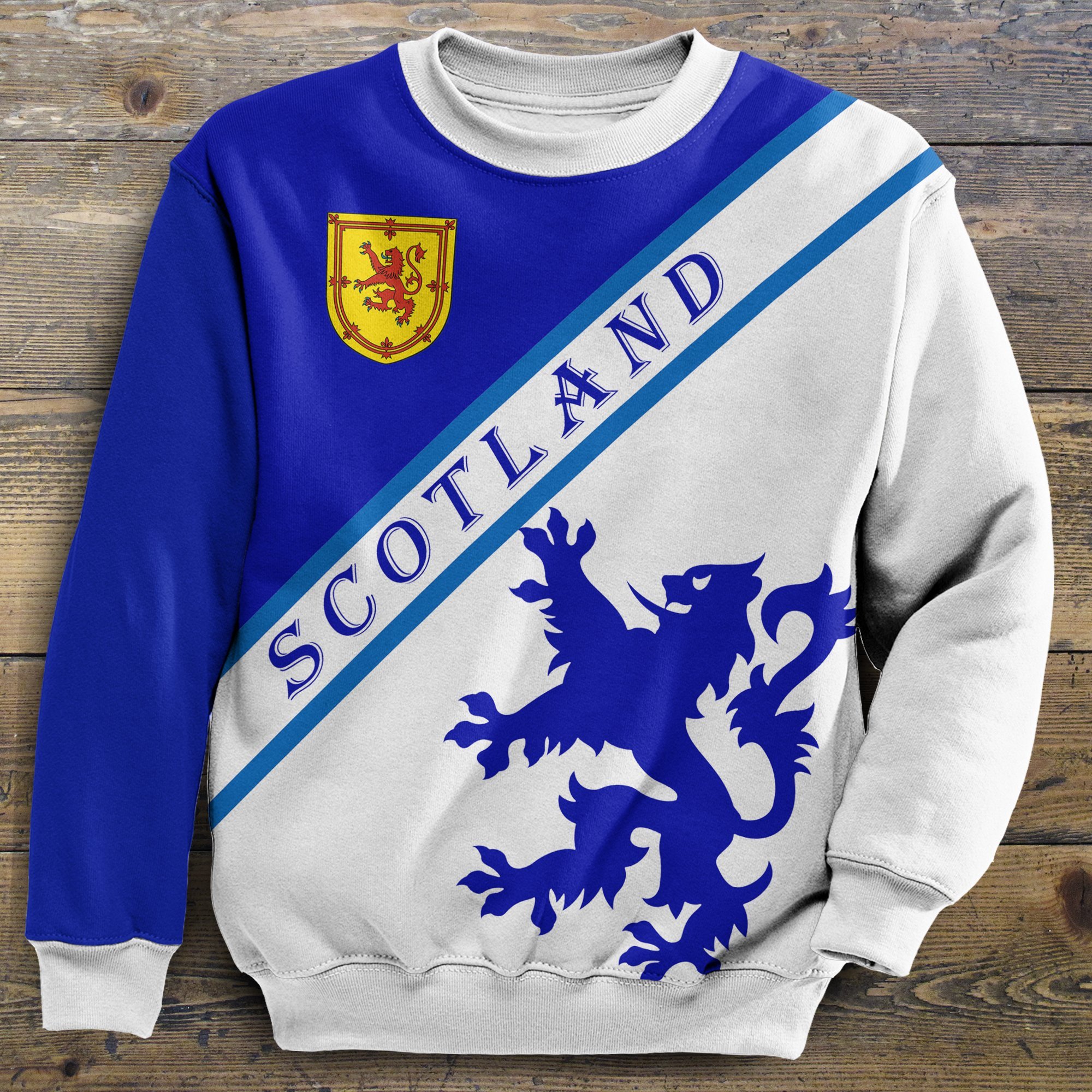 Scottish Rampant Lion Shield Sweatshirt (Knitted Long-Sleeved Sweater) A7