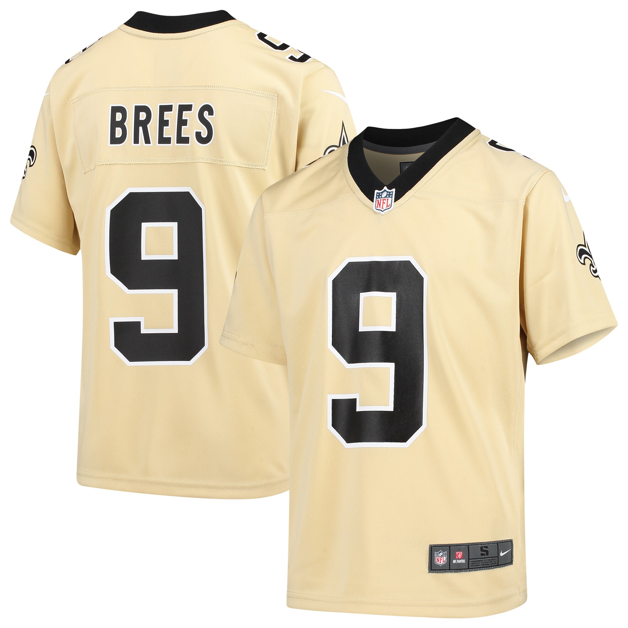 Youth New Orleans Saints Drew Brees Gold Inverted Game Jersey