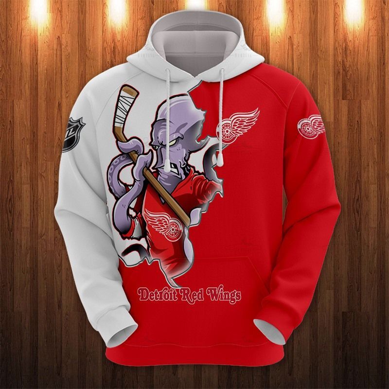 Detroit Red Wings Hoodies 3D Cartoon Graphic Sweatshirt