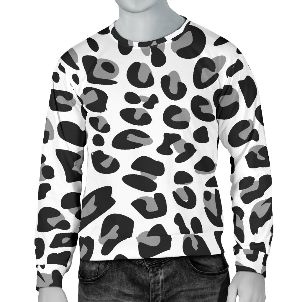 Snow Leopard Skin Print  Men Long Sleeve Sweatshirt