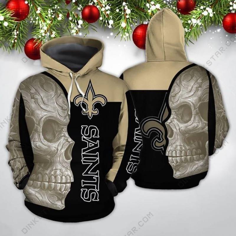 New Orleans Saints Football Skull 3D Full Print Hoodie