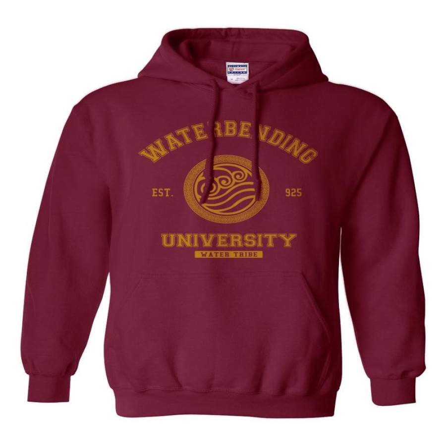 Waterbending University Yellow ink Avatar Waterbender Unisex Pullover Hoodie