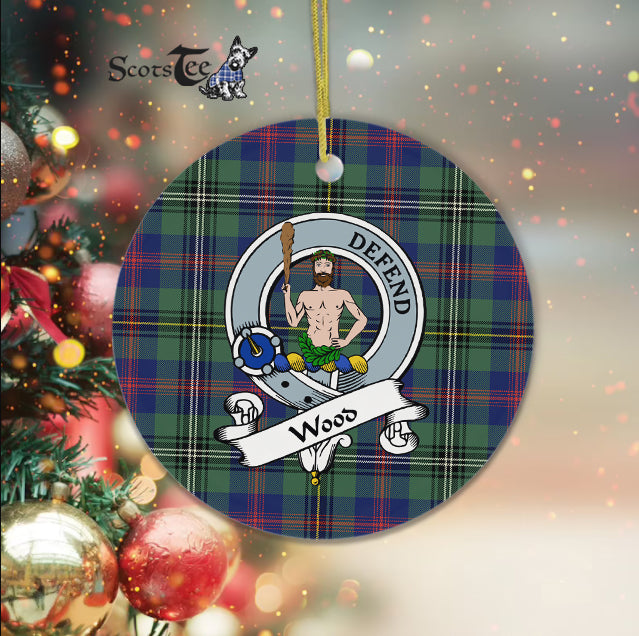 Wood Scottish Clan Badge Plaid Ornament Gift. Christmas Tree Ornament Wood Clan Tartan Ornament Great Christmas Ornaments Gift