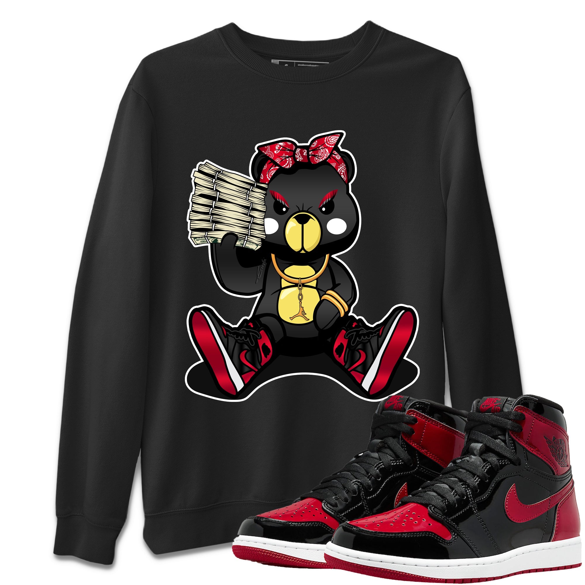 Bad Baby Bear Sweatshirt – Air Jordan 1 Bred Patent