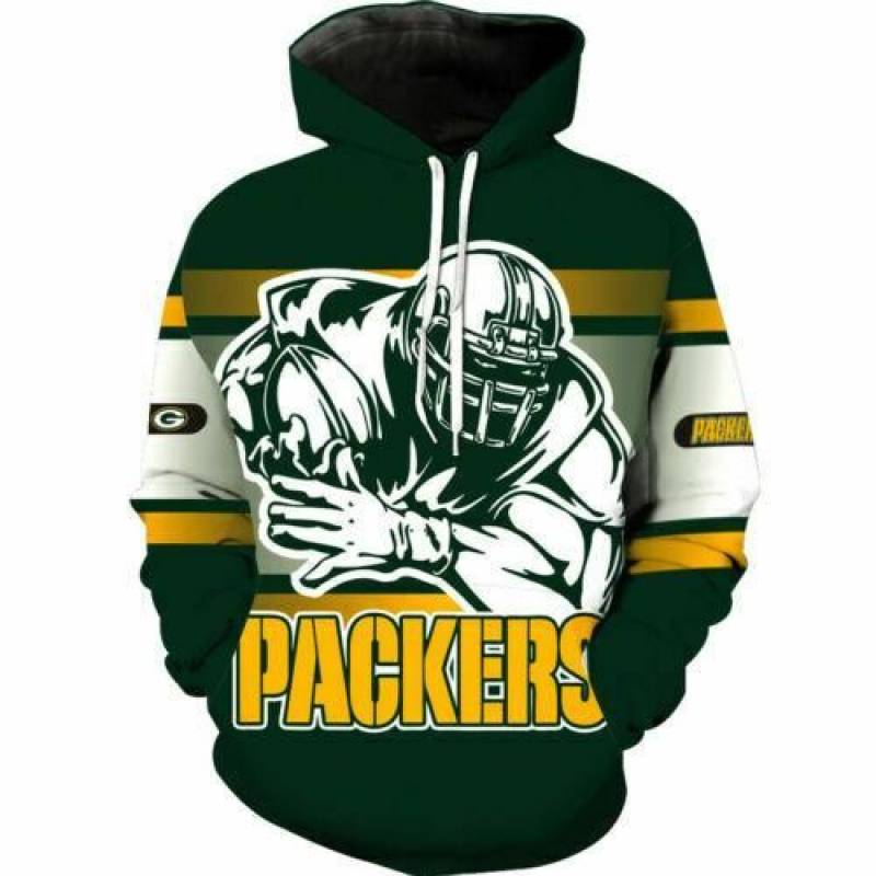 Green Bay Packers Causal All Over Print Hoodie S-5Xl