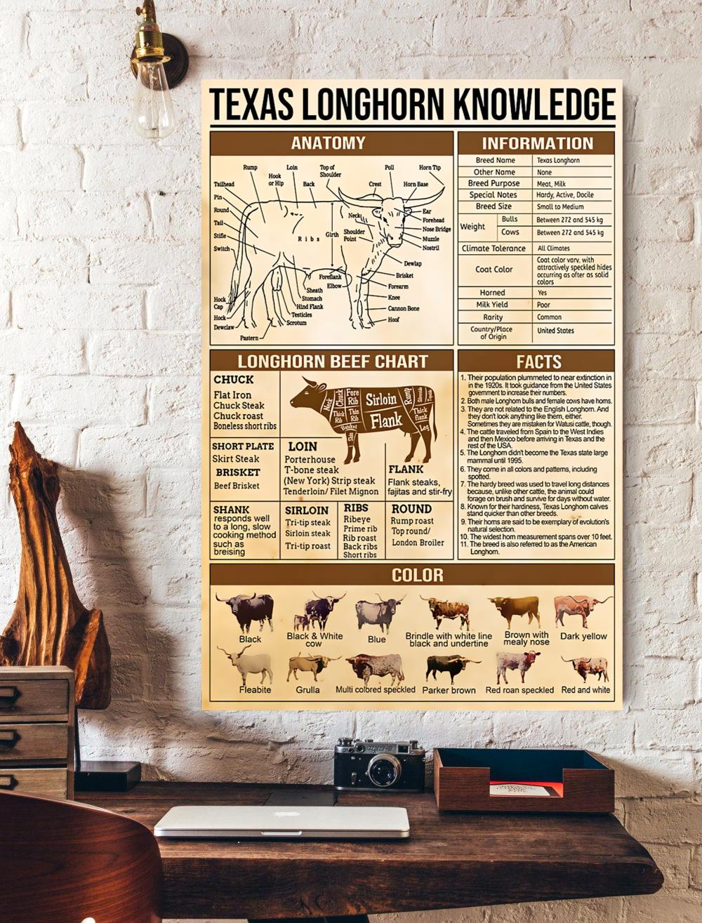 Texas Longhorn Knowledge Vertical Poster