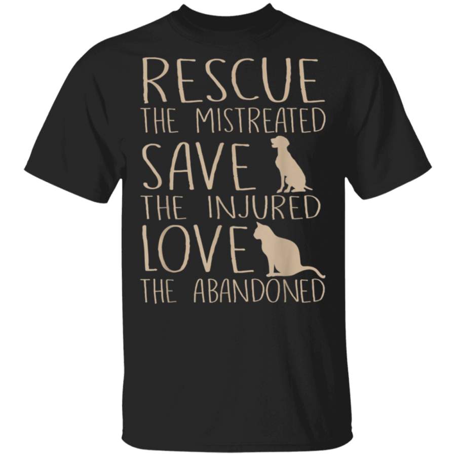 Rescue Save Love  Cute Animal Rescue Dog Cat Lovers TShirt