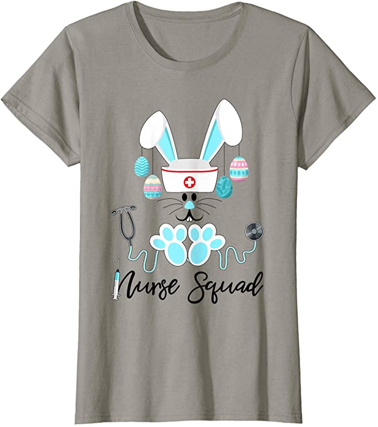 Womens Dy Happy Easter Day Cute Bunny Gift For Nurse Costume T-Shirt