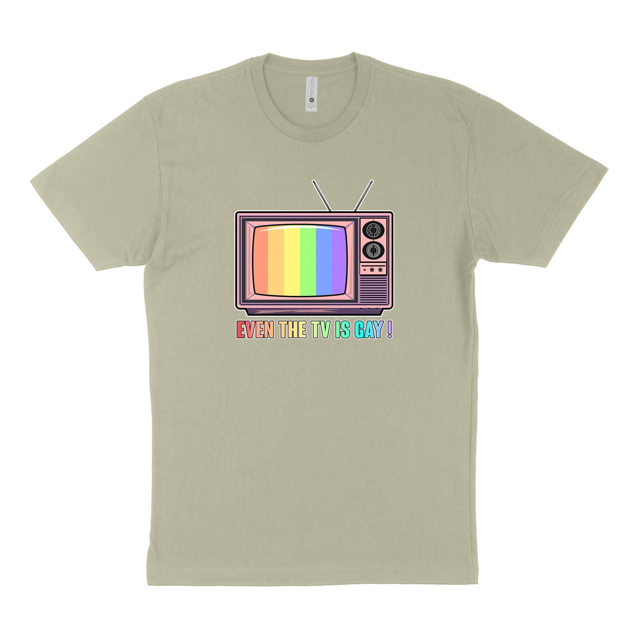 LGBT Unisex’s Graphic Tees, LGBT Fashion Designs, Graphic Unisex T-Shirt, Husband Wife Personalized Gifts, Even The TV Is Gay! Next Level 3600 Unisex T-Shirt