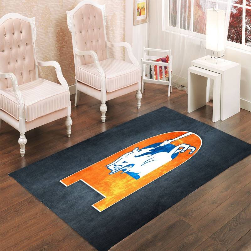 DENVER BRONCOS LOGO LIVING ROOM CARPET RUGS