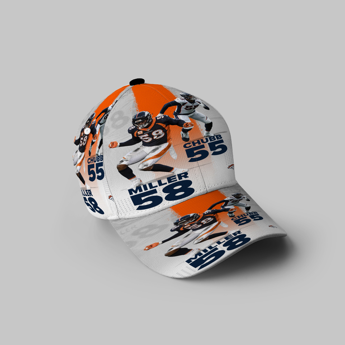 Denver Broncos Chubb X Miller 3D Printing Baseball Cap Classic Hat