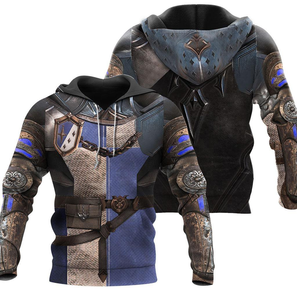 Knight Armor 3D All Over Printed Hoodie For Men And Women