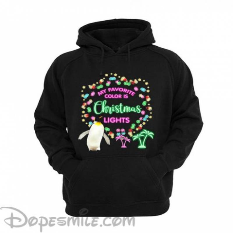 Penguin Christmas Lights Hoodie