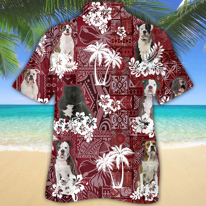 American Bulldog 2 Hawaii Tropical Gift For Funny Hawaii Shirts Ha54671