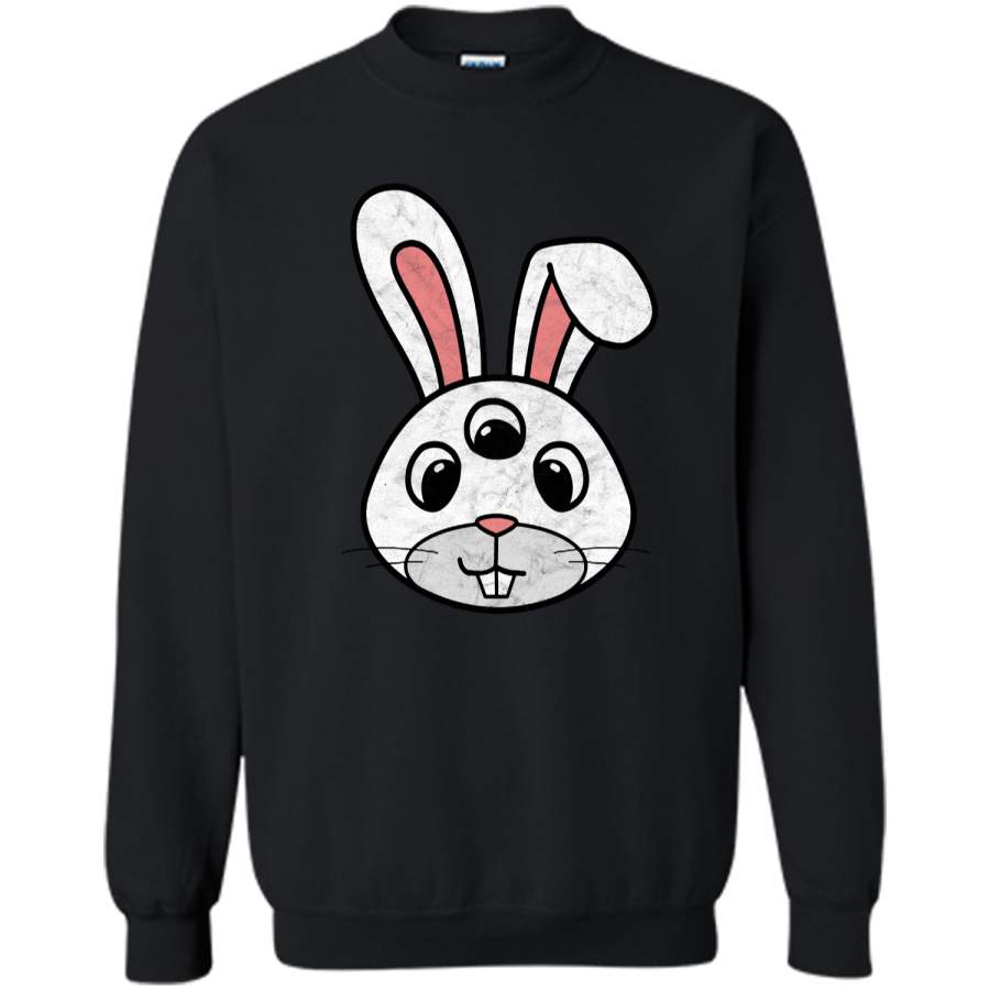 Cute 3-Eyed Easter Bunny Shirt – Retro Funny & Creepy! Printed Crewneck Pullover Sweatshirt 8 oz