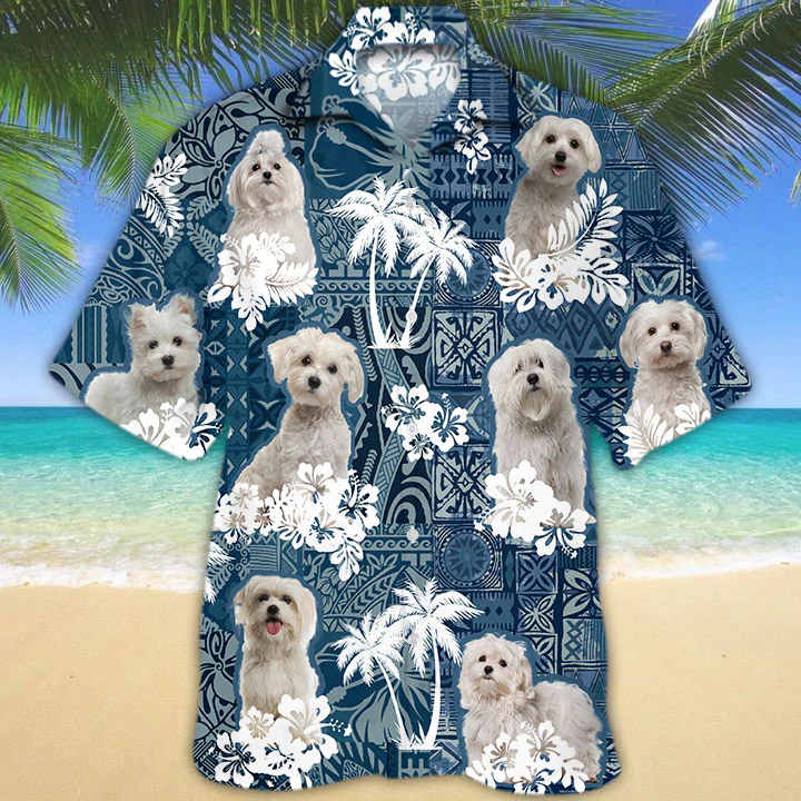 Maltese Hawaii Flower Dog Short Sleeve Hawaii Aloha Gift For Lovers Ha15779