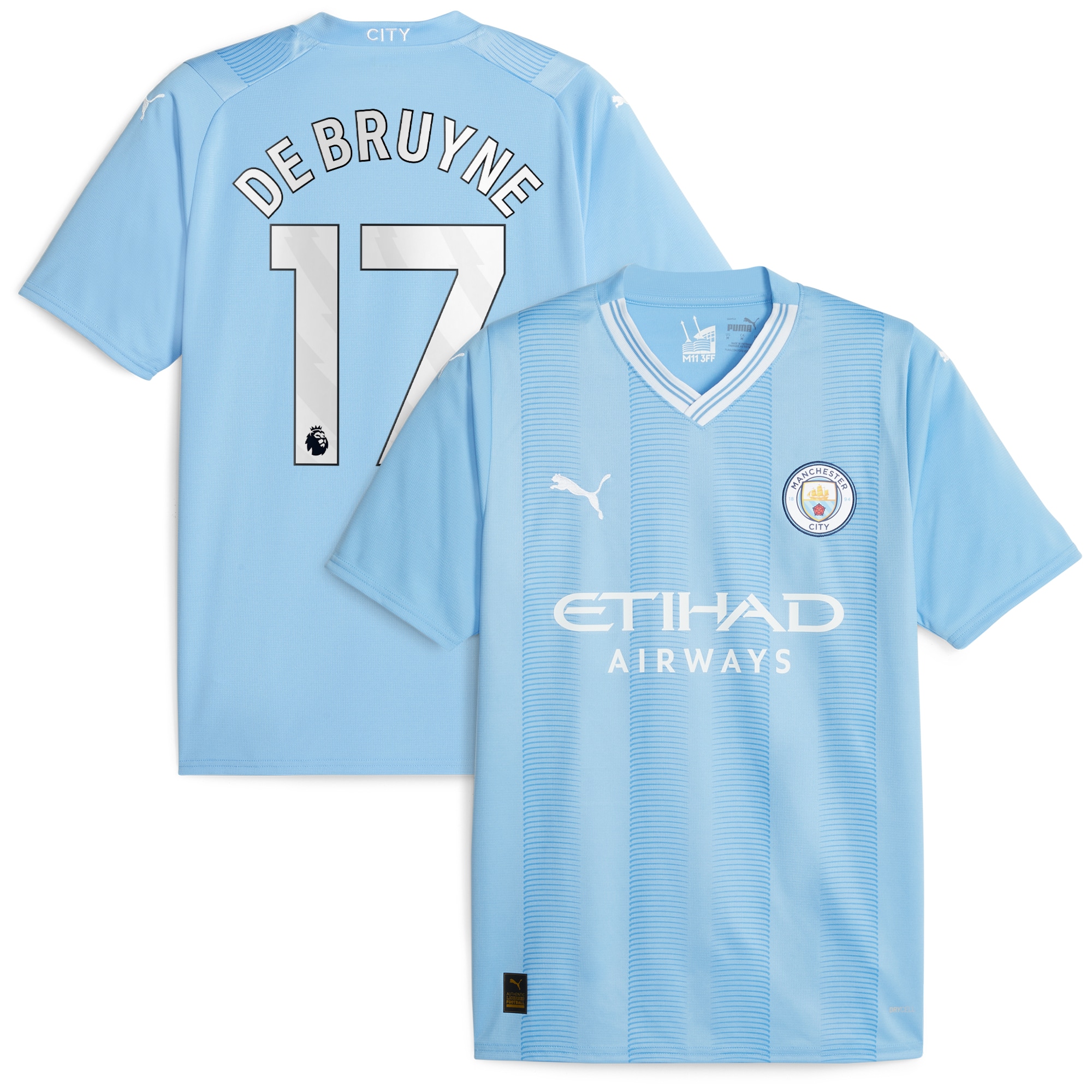 Kevin De Bruyne Manchester City 2023/24 Home Replica Player Jersey – Sky Blue