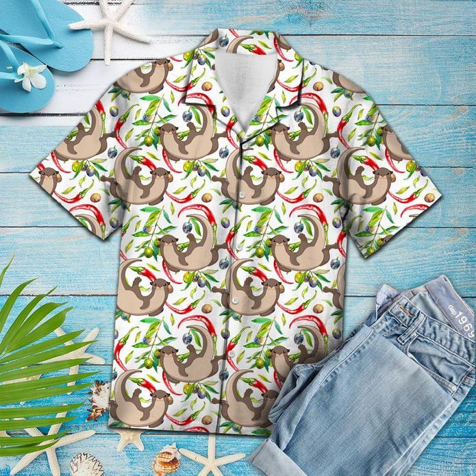 Hot Chili Peppers And Otter Tropical Hawaii Shirt 131 Ha93973