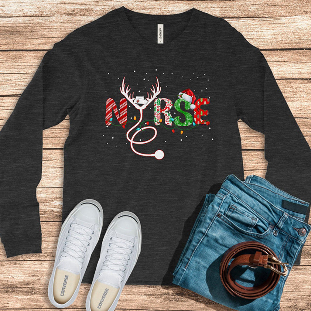 Long Sleeve - Nurse Christmas Shirt, Christmas Shirt, 2020 Christmas, Christmas Tree Shirt - Moderndaydecors Christmas Collection