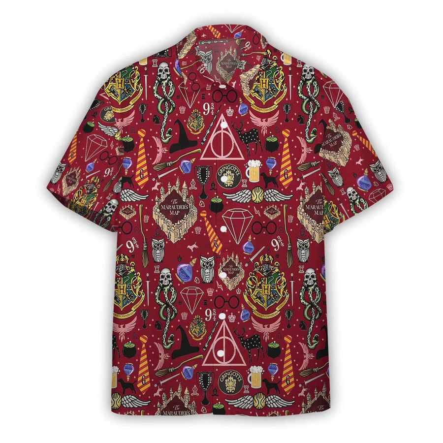 Harry Potter Gryffindor Items All Over Print Hawaii Shirt Red Ha30778