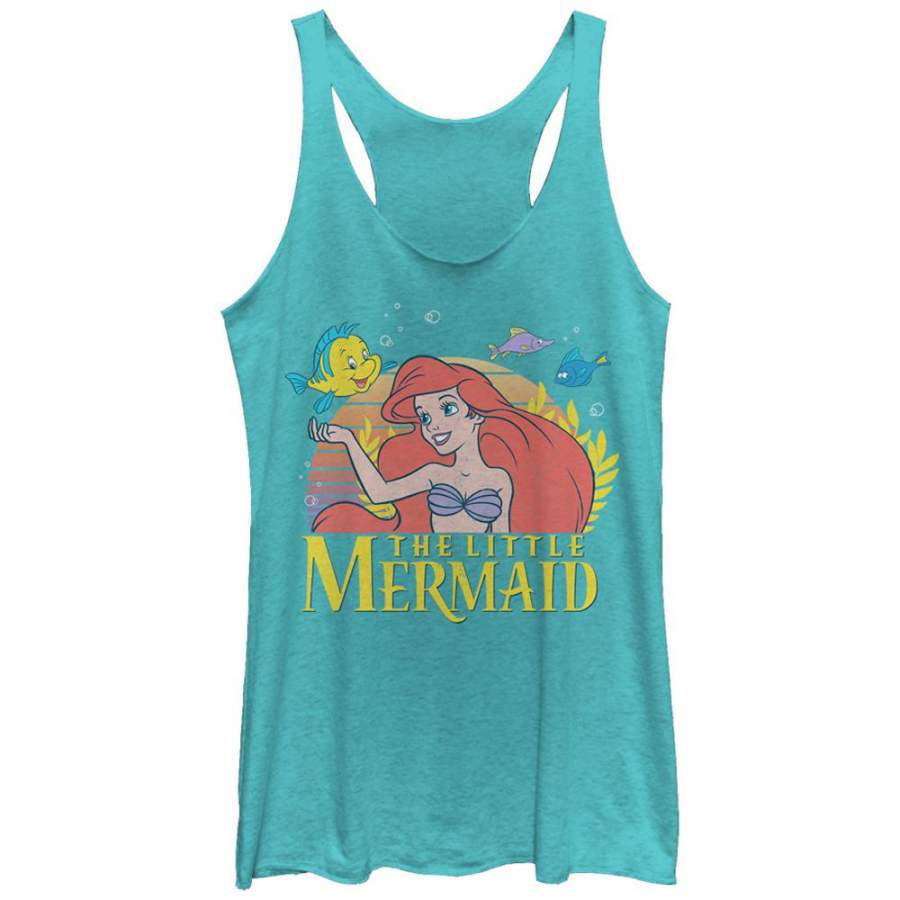 The Little Mermaid Women’s Ariel Classic  Racerback Tank Tahiti Blue