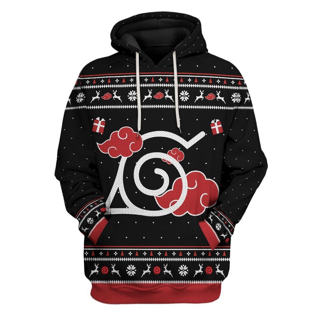 Casespring 3D Akatsuki Ugly Sweater Christmas Custom Tshirt Hoodie Apparel