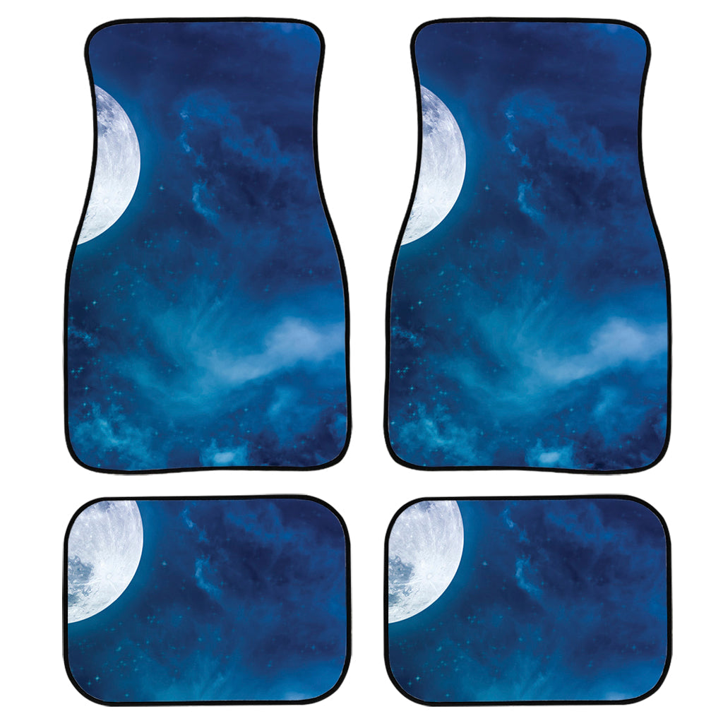 Night Sky And Moonlight Print Front And Back Car Floor Mats, Front Car Mat