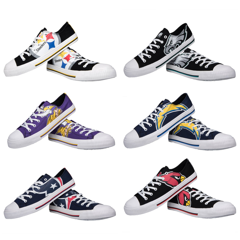 NFL Mens Low Top Big Logo Canvas Shoes – Pick Your Team!