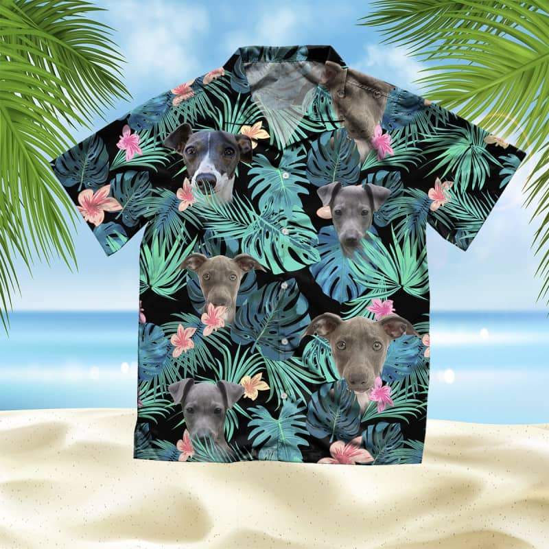 Italian Greyhound Hawaiian Shirt, Dog Summer Leaves Hawaiian Shirt, Unisex Print Aloha Short Sleeve Casual Shirt