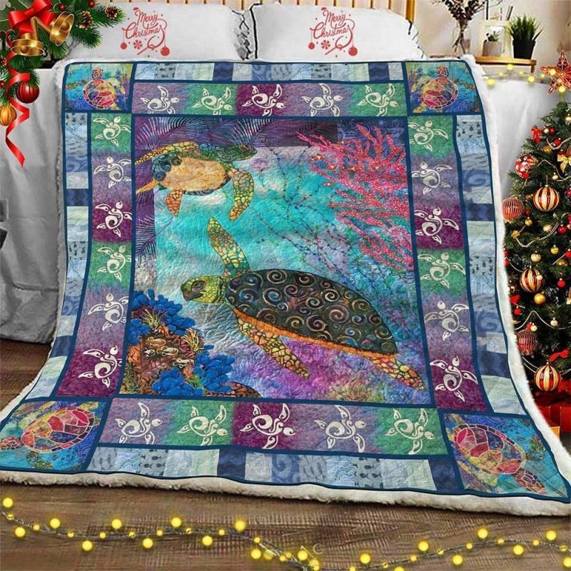 Sea Turle Fleece Blanket Lovely Animal