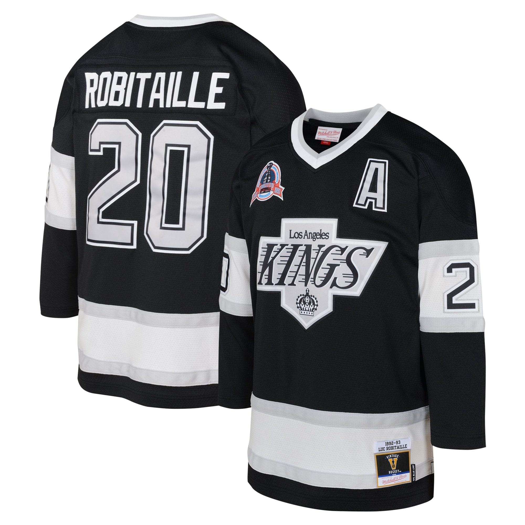 Luc Robitaille Los Angeles Kings Mitchell & Ness Youth 1992 Blue Line Player Jersey – Black